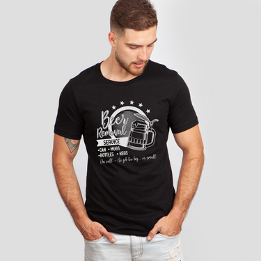 beer removal service black shirt